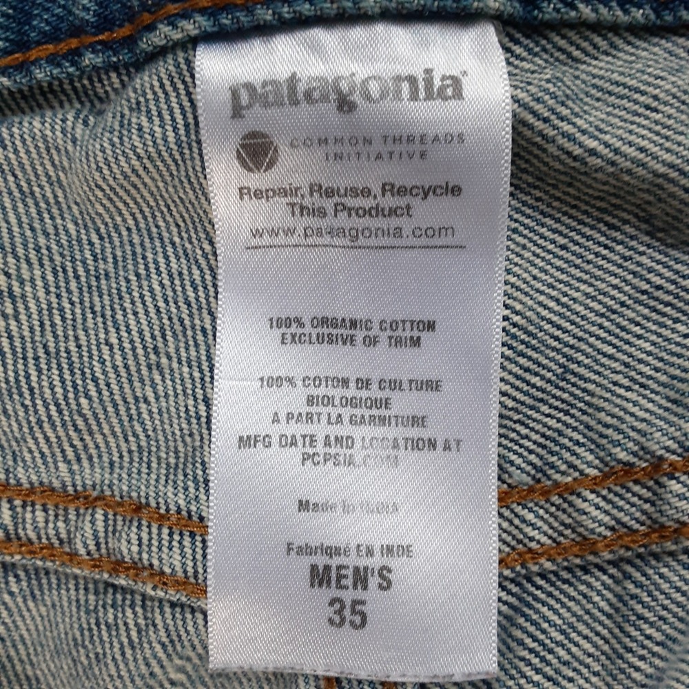 Patagonia Organic Cotton Mens Straight Leg Jeans Blue Medium Wash Size 35x28 - Picture 9 of 11